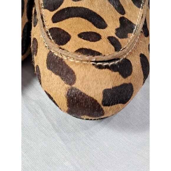 Rebecca Minkoff Leopard Pony Hair Heeled Loafer Pumps Shoes 8M Block Heels - Picture 3 of 8